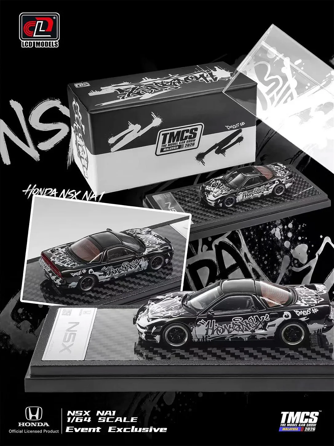 Miniatura LCD Models Honda NSX NA 1 Preto (Exclusivo TMCS 2026), código 2