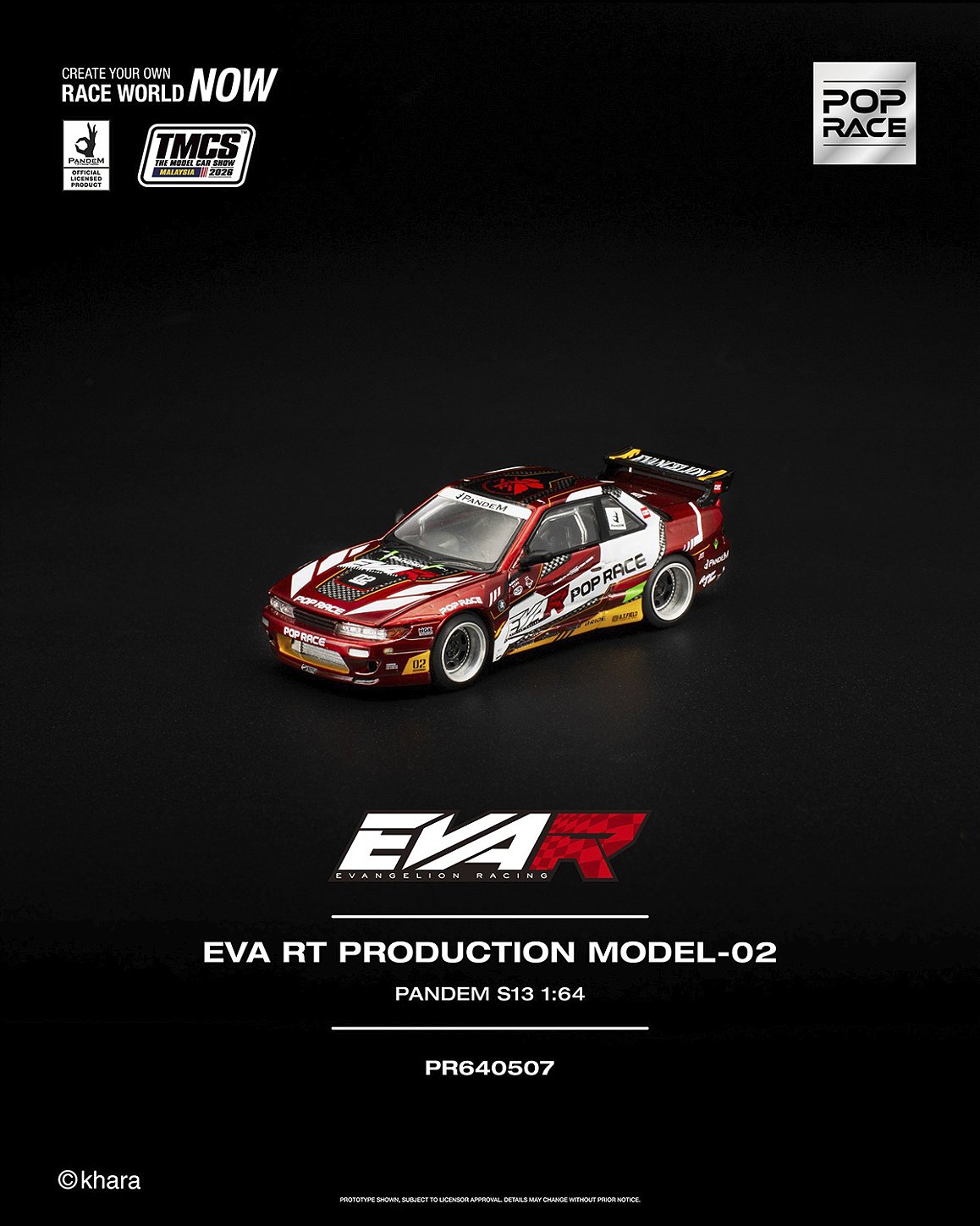 Miniatura Pop Race EVA RT Production Model 02 Pandem S13 (Exclusivo TMCS 2026), código PR640507