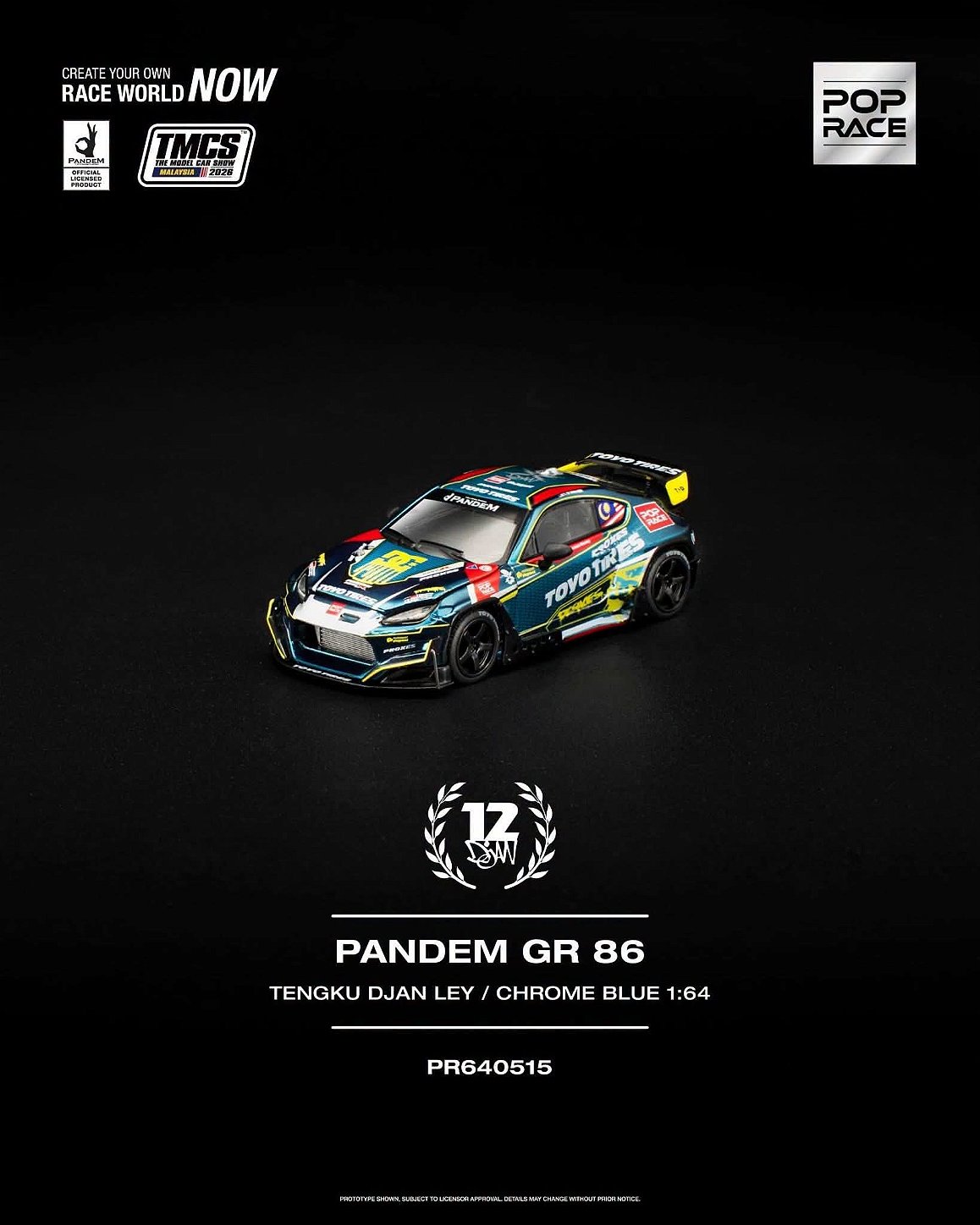 Miniatura Pop Race Pandem GT86 TENGKU DJAN LEY (Exclusivo TMCS 2026), código 2