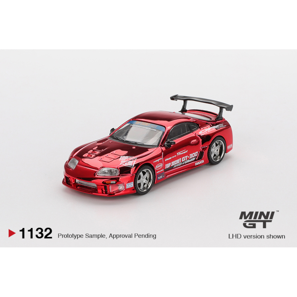 Miniatura Mini GT Toyota Supra (A80) Top Secret GT-300 Top Secret Red Chrome, código MGT01132