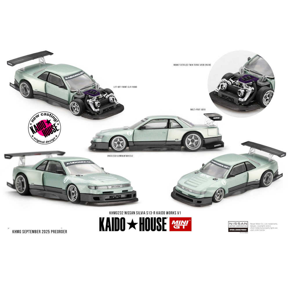 Miniatura Kaido House Nissan Silvia S13-R KAIDO WORKS V1, código KHMG232