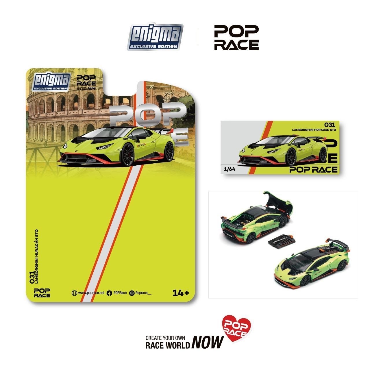 Pop Race LAMBORGHINI HURACAN STO - VERDE CITREA — imagem principal