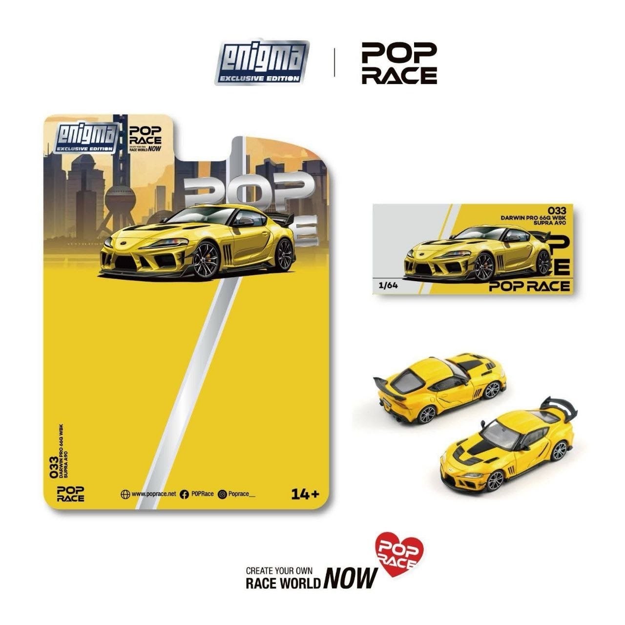Pop Race DARWIN PRO 66G WBK SUPRA A90 NITRO YELLOW — imagem principal
