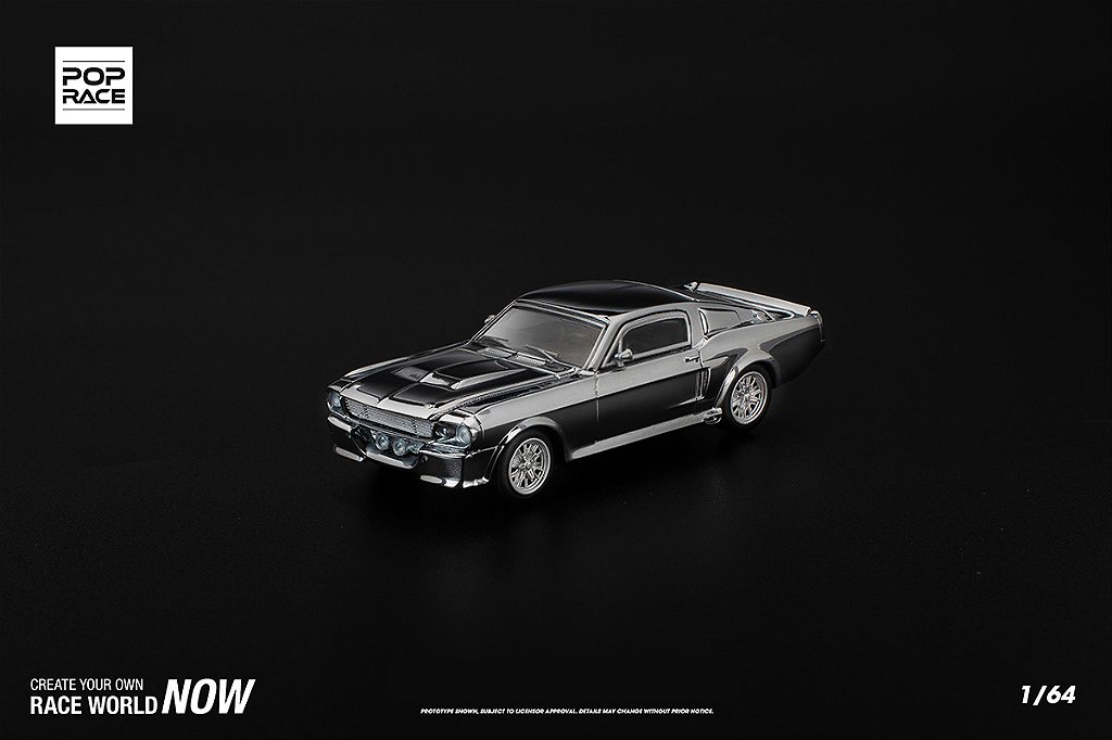 Miniatura Pop Race Shelby Mustang GT500 Silver Chrome, código PR640312