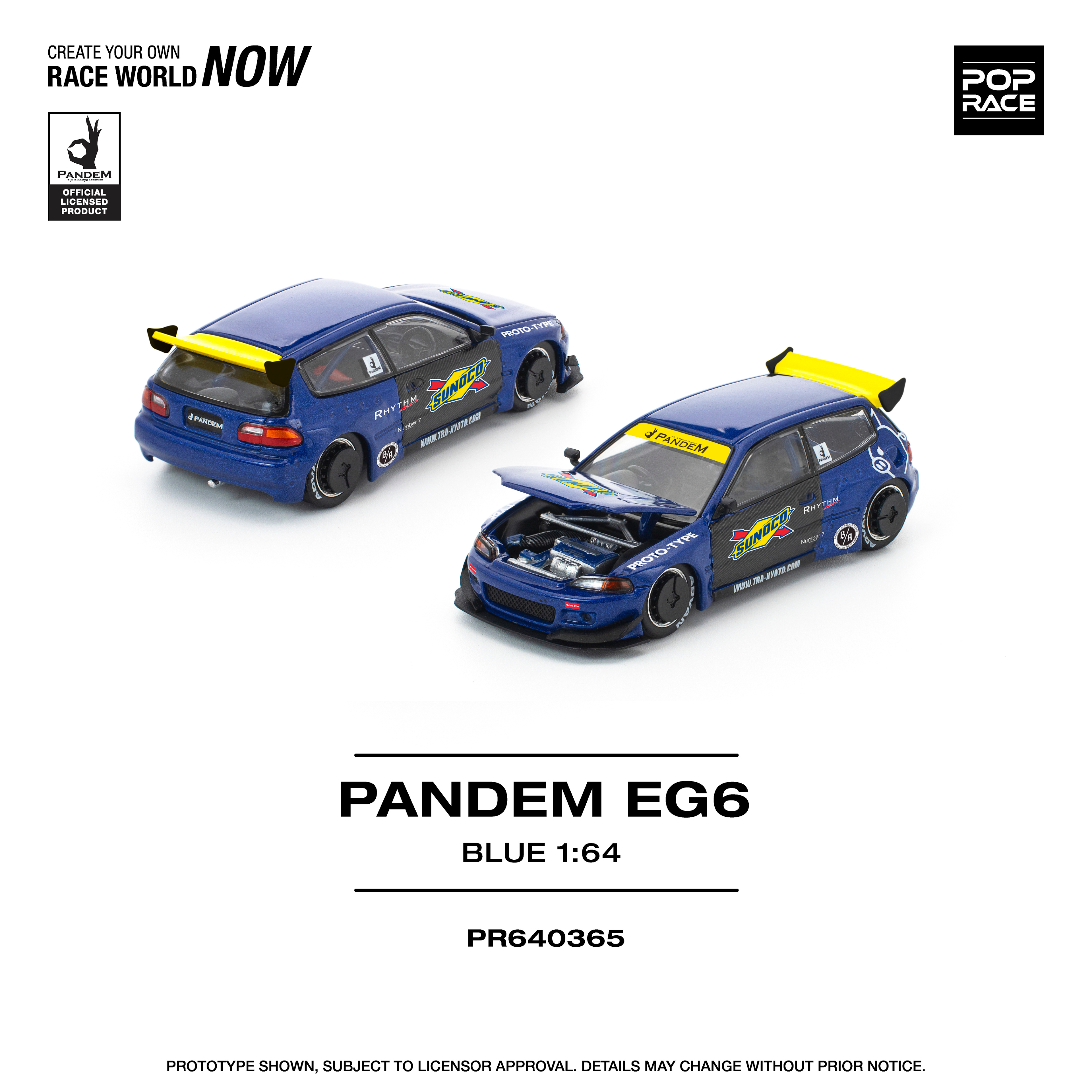 Pop Race PANDEM CIVIC EG6 BLUE/BLACK — imagem principal