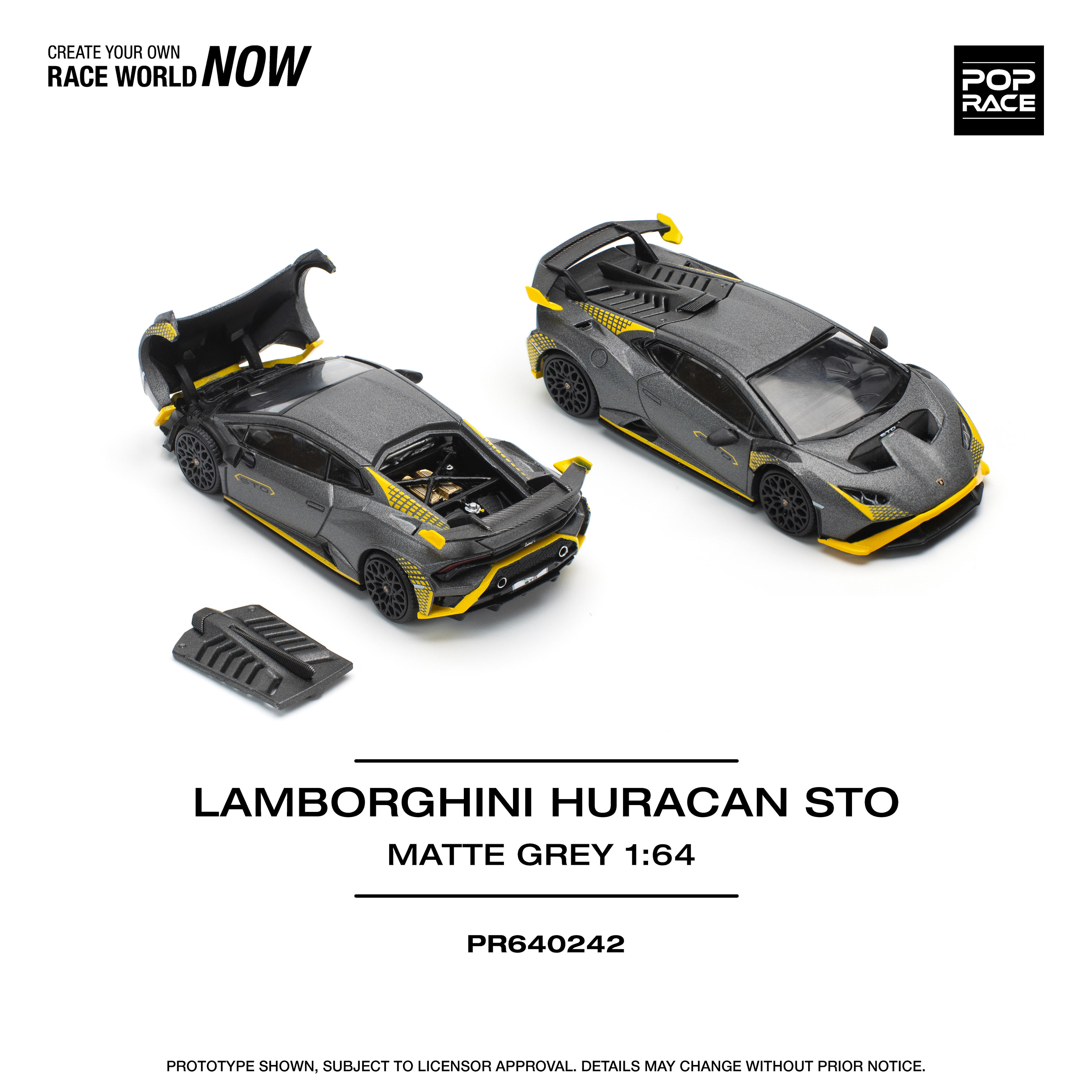Pop Race Lamborghini HuracÃn STO Matte Grey — imagem principal