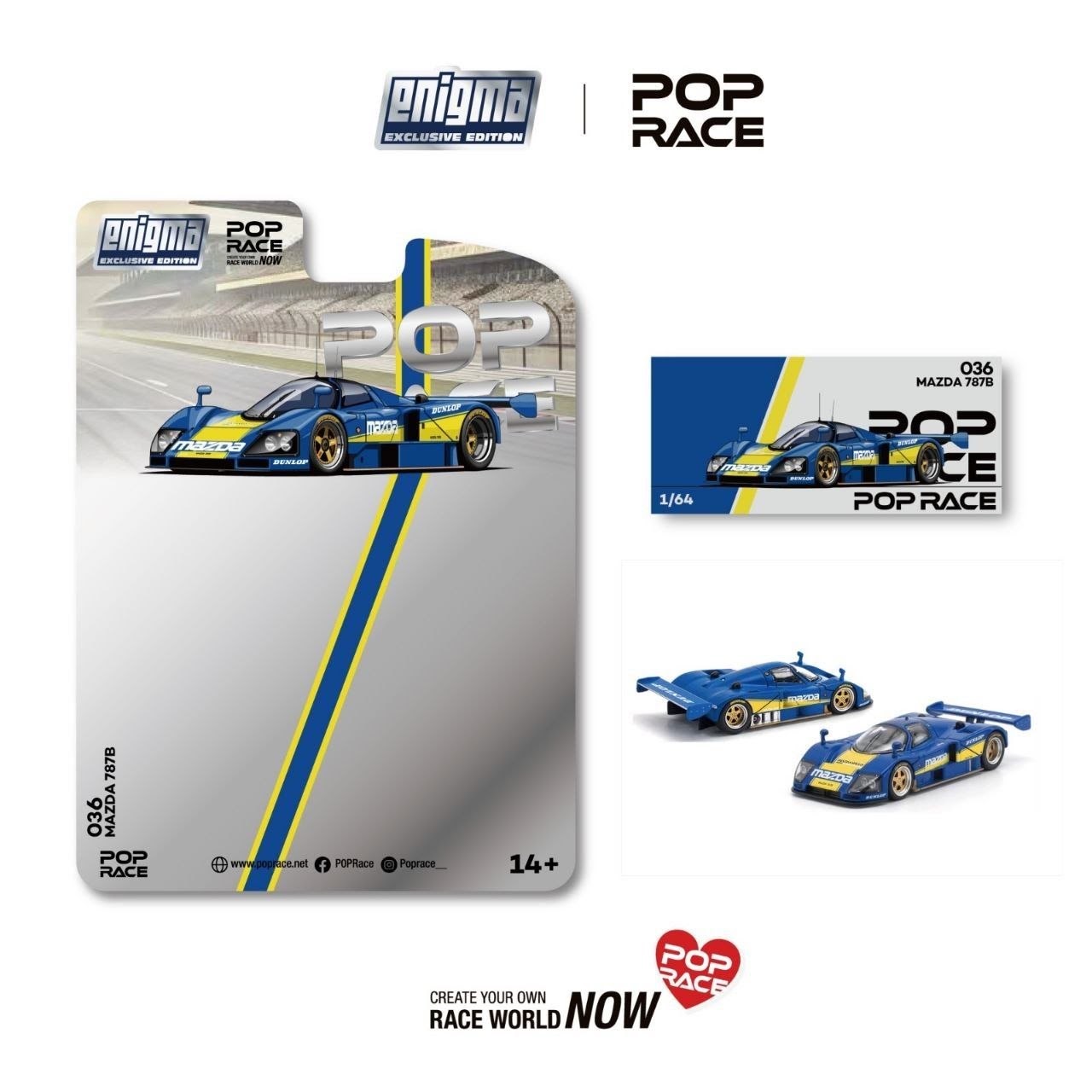 Pop Race MAZDA 787B BLUE/YELLOW — imagem principal