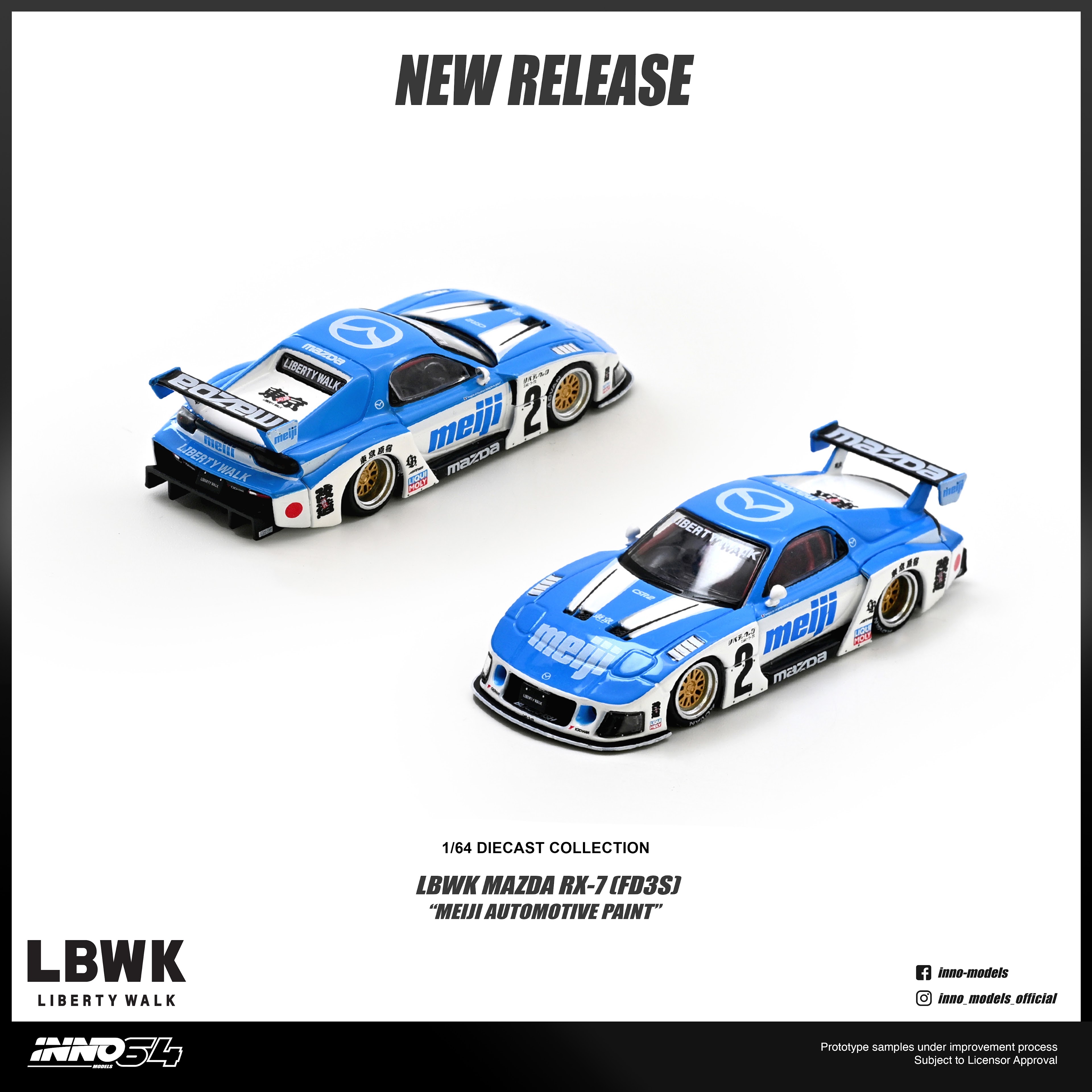 INNO64 MAZDA RX7 (FD3S) LB-SUPER SILHOUETTE "MEIJI" — imagem principal