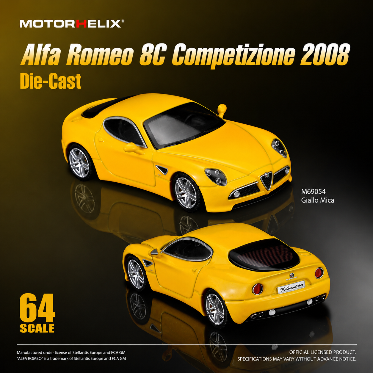 Motorhelix Alfa Romeo 8C Competizione 2008 Giallo Mica — imagem principal