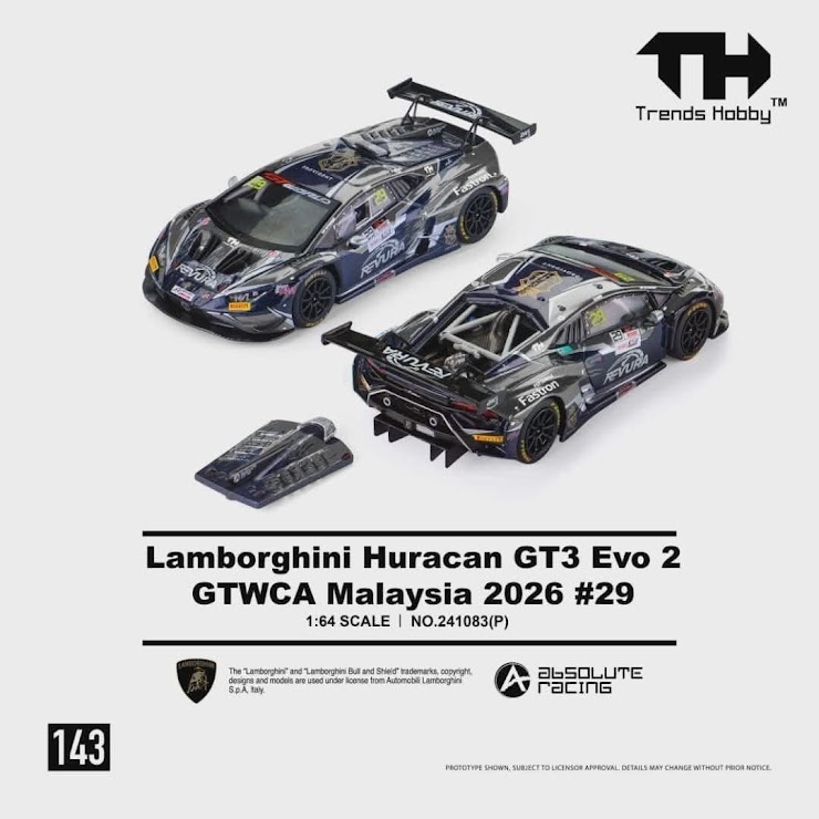 Trends Hobby Lamborghini Huracan GT3 Evi GTWCA Malaysia 2026 #29 — imagem principal