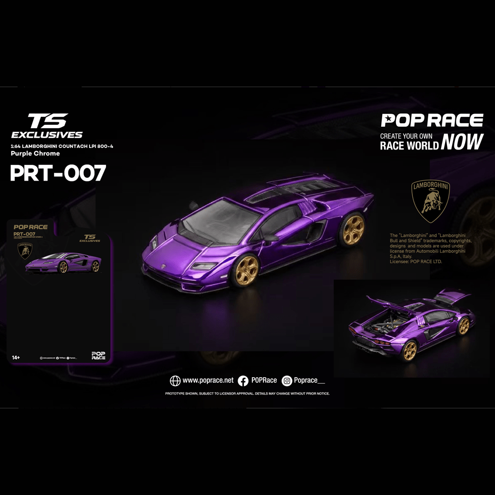 Pop Race LAMBORGHINI COUNTACH LPI 800-4 Purple Chrome — imagem principal
