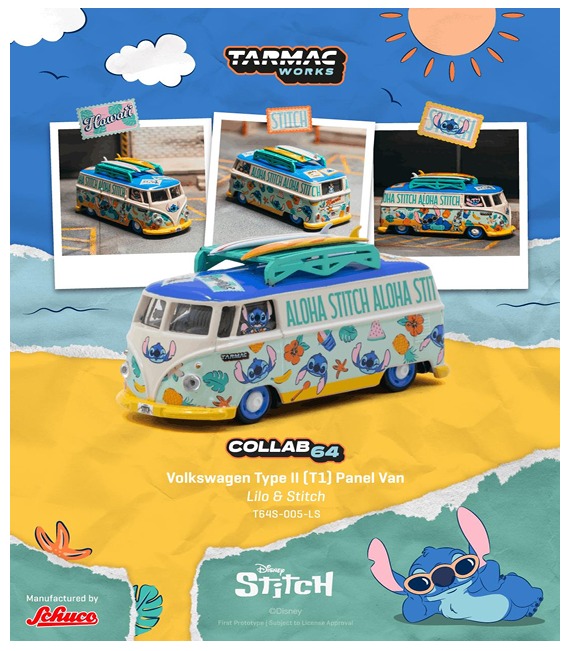 Tarmac Works Volkswagen Type II (T1) Panel Van Lilo & Stitch — imagem principal