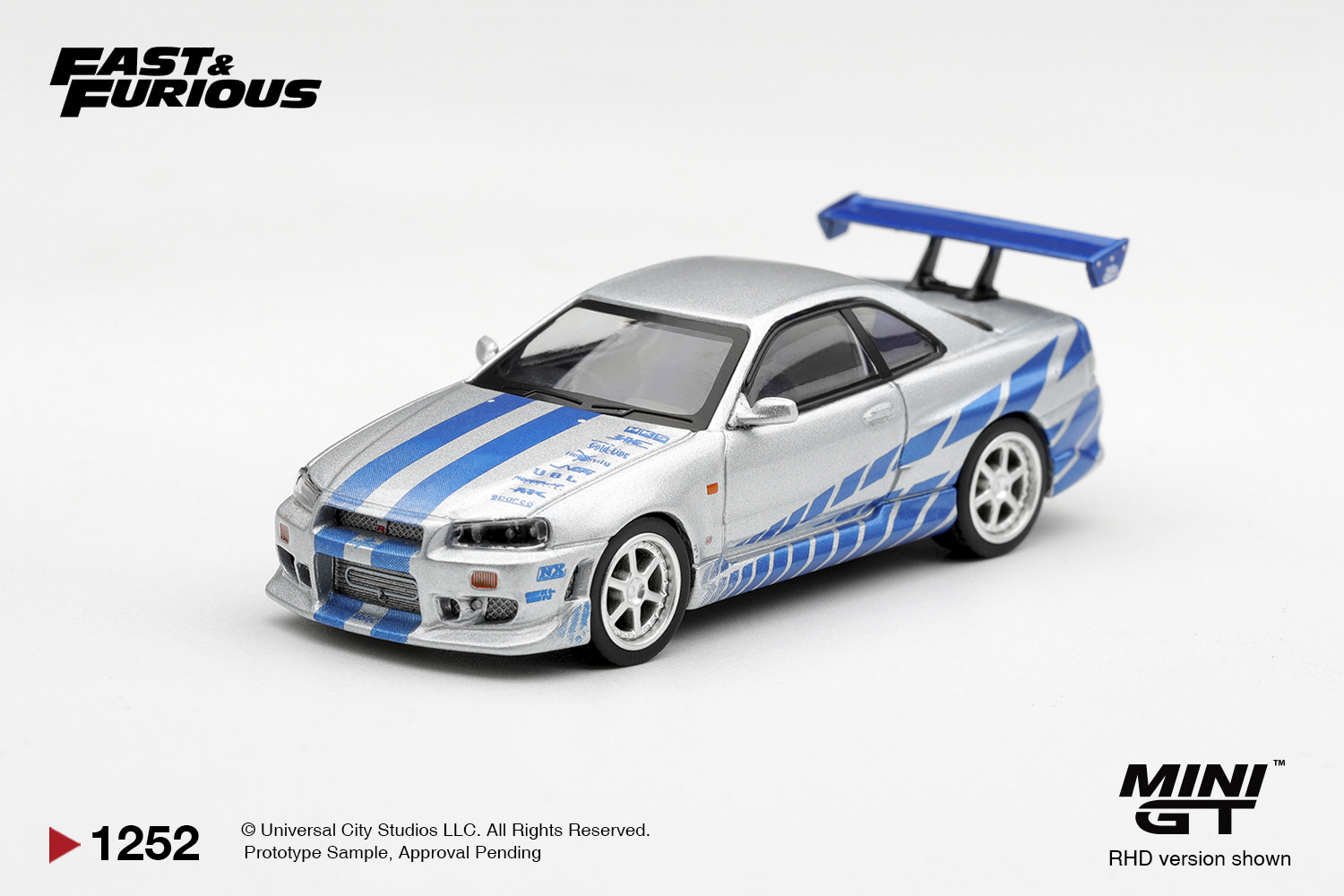 Miniatura Mini GT Nissan Skyline GT-R C-West "2 Fast 2 Furious" Brian O'Conner, código MGT01252