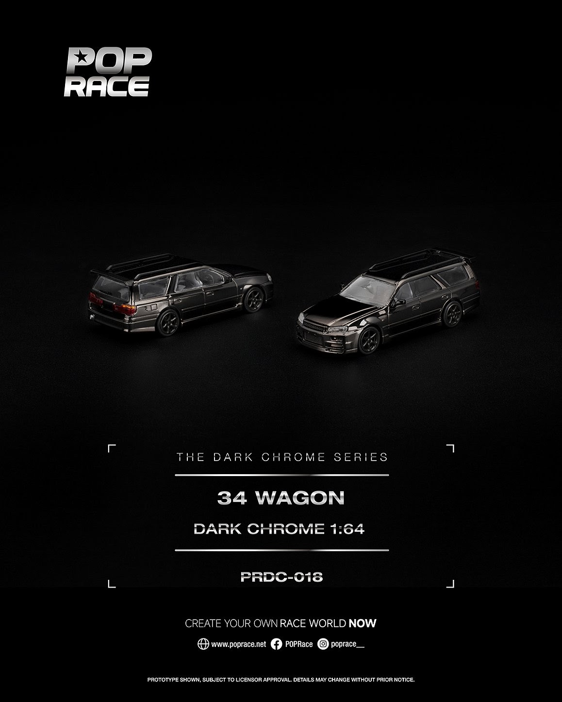 Pop Race R34 WAGON DARK CHROME — imagem principal