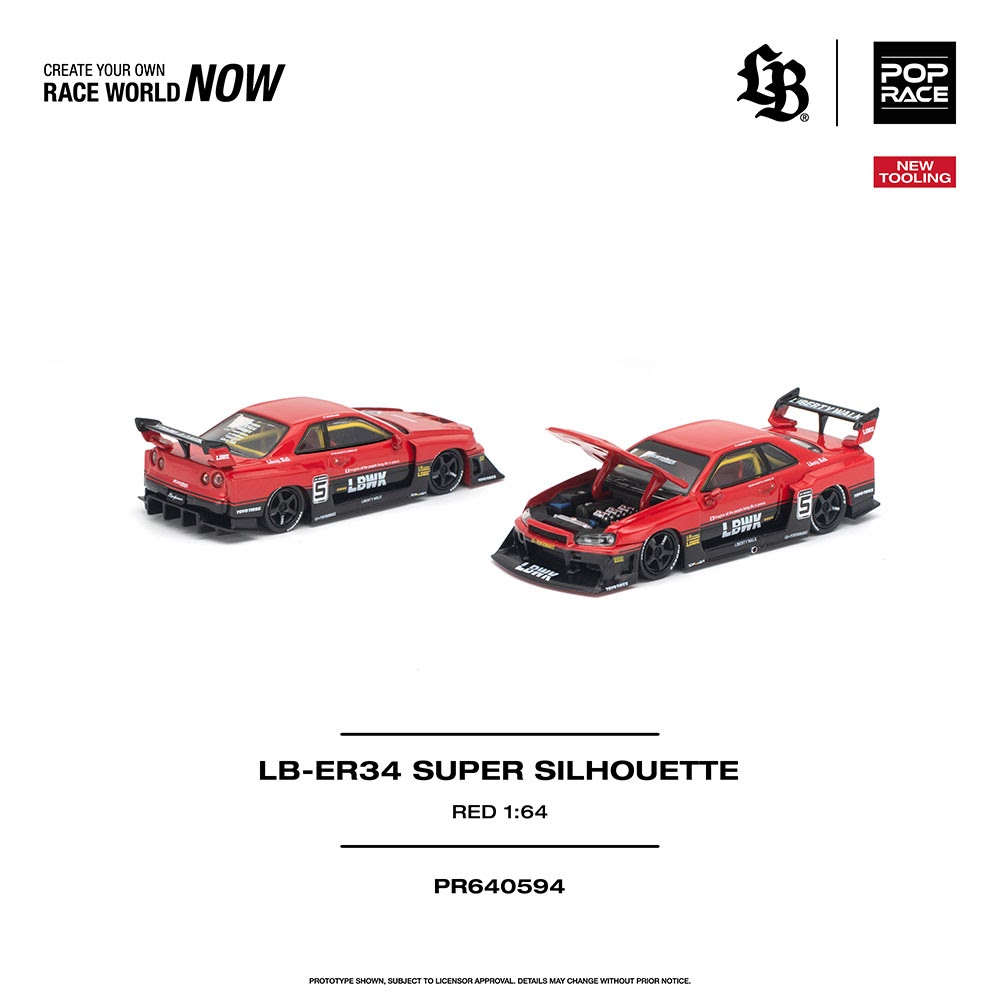 Miniatura Pop Race LB-ER34 LIBERTY WALK SUPER SILHOUETTE, código PR640594