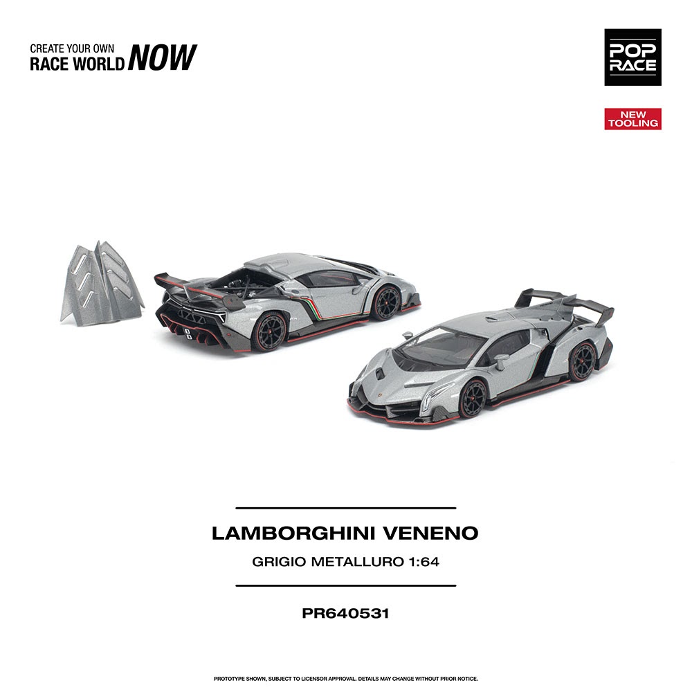 Miniatura Pop Race LAMBORGHINI VENENO GTIGIO METALLURO, código PR640531