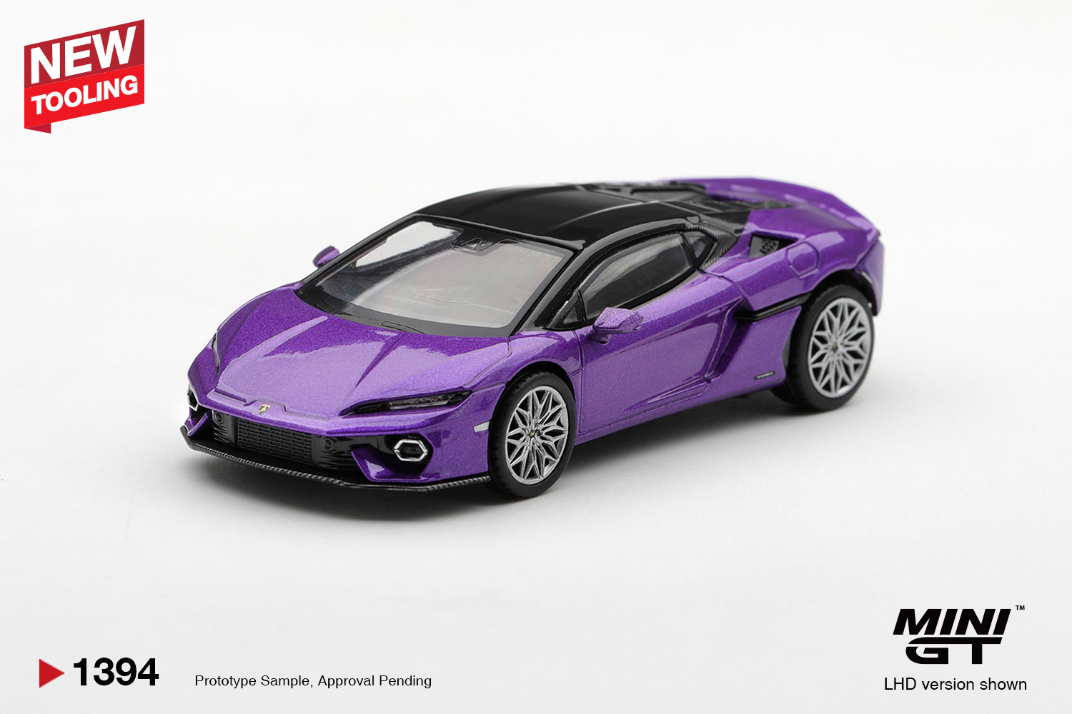 Miniatura Mini GT Lamborghini Temerario Viola Pasifae, código MGT01394