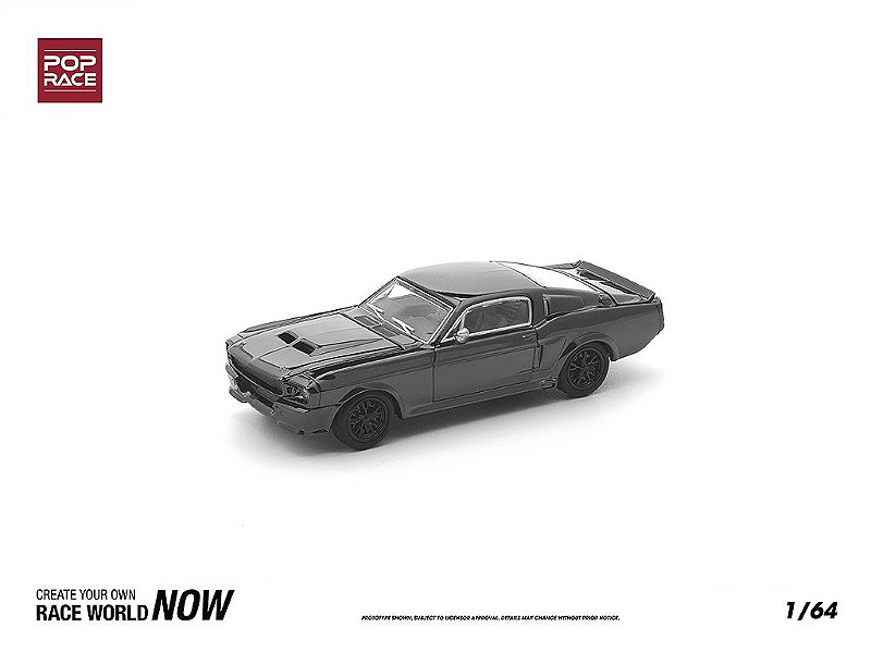 Pop Race Shelby Mustang GT500 1:64 POP RACE Dark Chrome Series — imagem principal